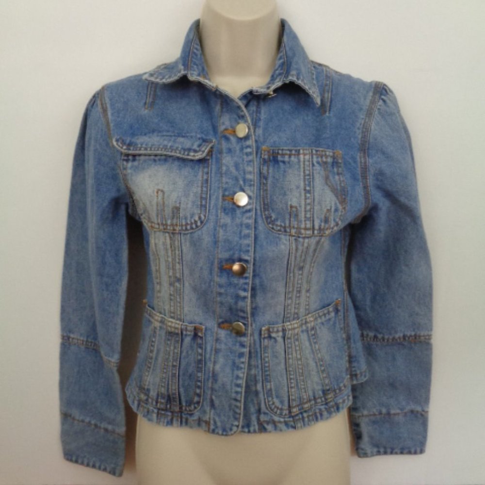 VENUS USA Womans Blue Jean Tapered Jacket Medium